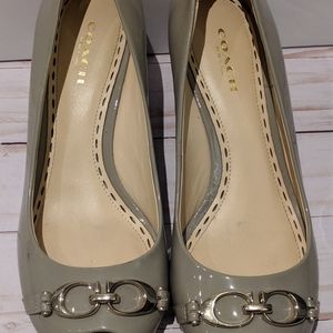 Coach Gray Wedges with Silver Accents